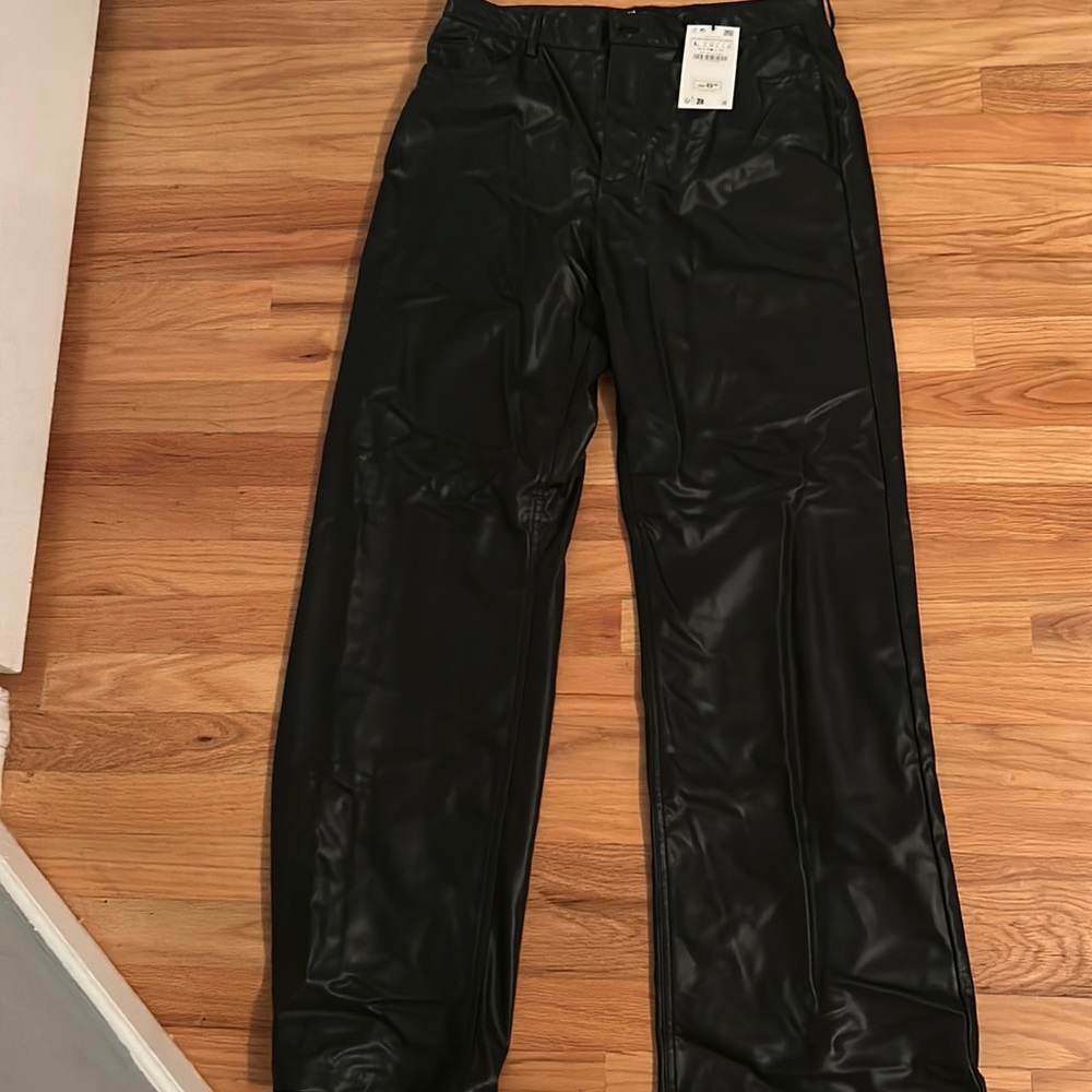 Zara high rise leather pant